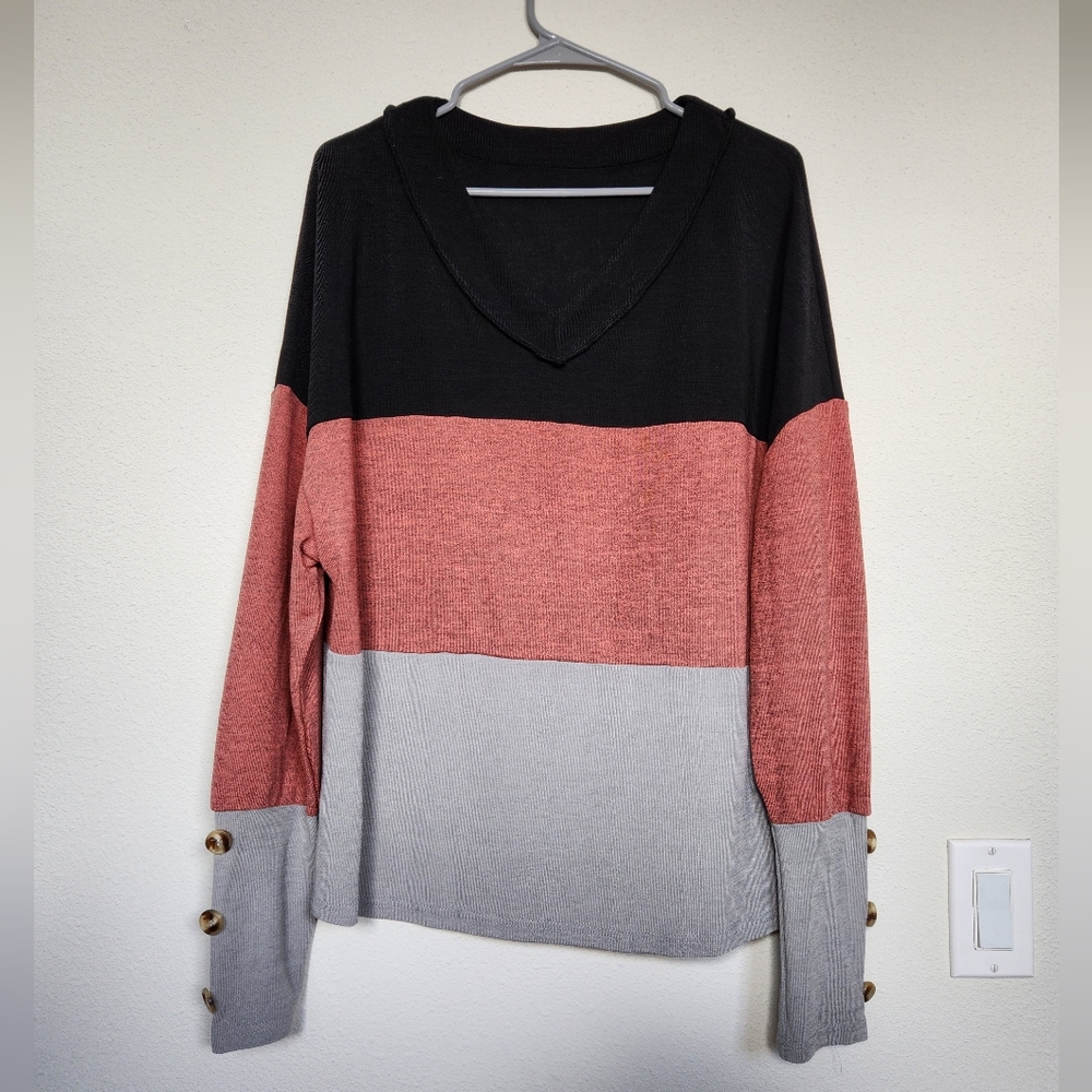 XL Shein long sleeve shirt with accent buttons on sleeves